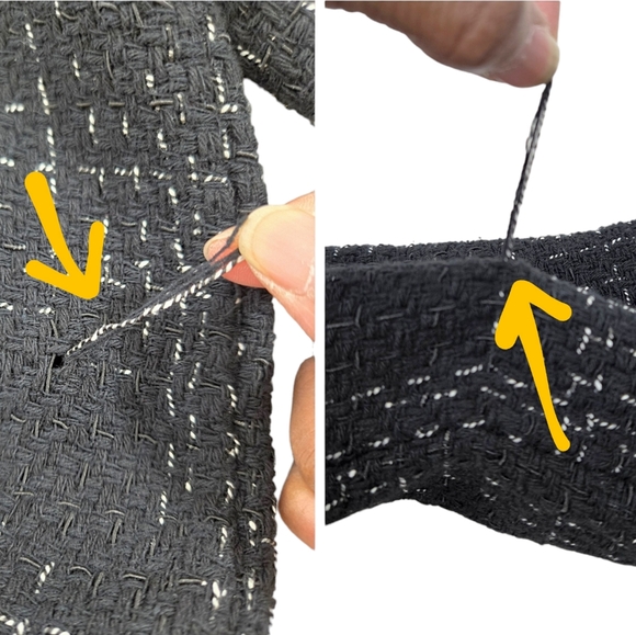 Zara Structured Tweed Black Jacket Silver Metal Buttons - Picture 16 of 16